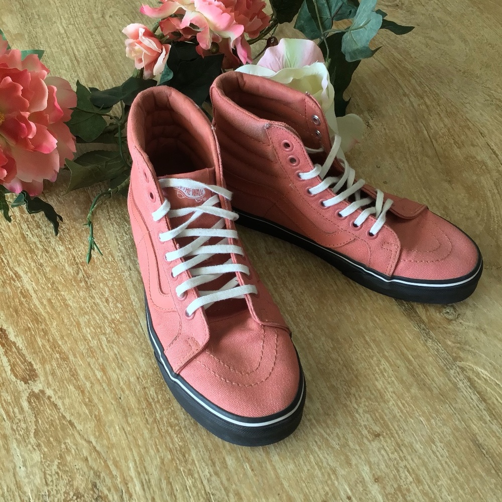 Rose Colored High Tops - Vans Skateboard Shoes